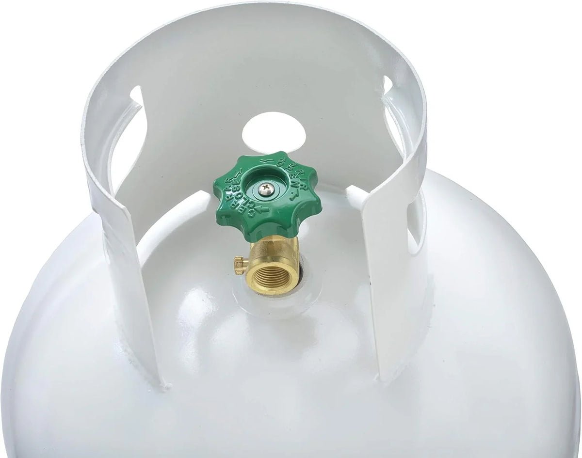 Steel Propane Tank Cylinder with POL Valve and Collar, Great for Mixed Heating Systems, Home fireplaces, Dryers and Grills-Flame King