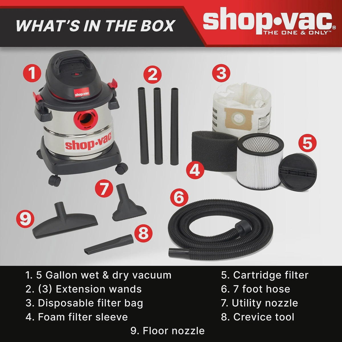 5 Gallon 4.5 Peak HP Wet Dry Vacuum