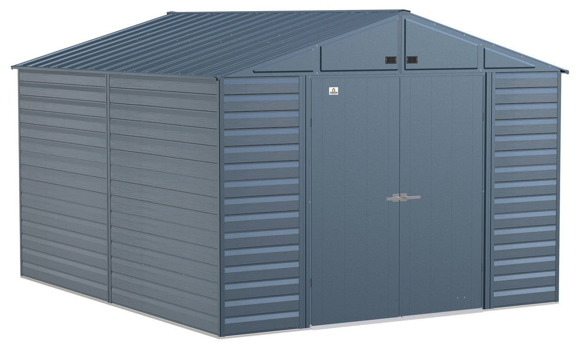 Arrow Select Galvanized Steel Storage Shed, Blue Grey, 10-ft x 12-ft