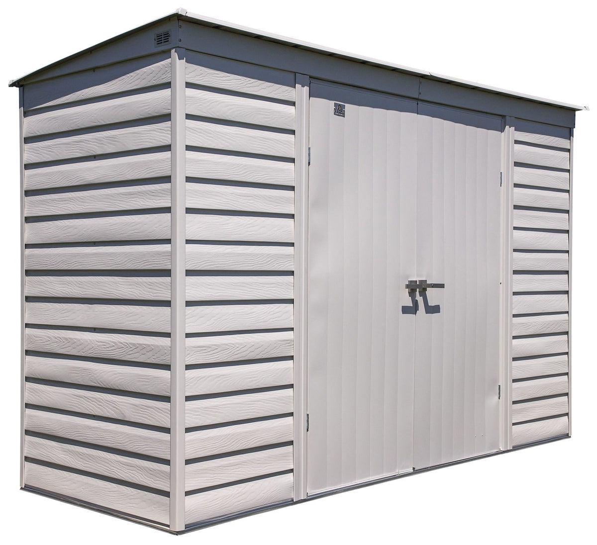 Arrow Select Galvanized Steel Storage Shed, Flute Grey, 10-ft x 4-ft