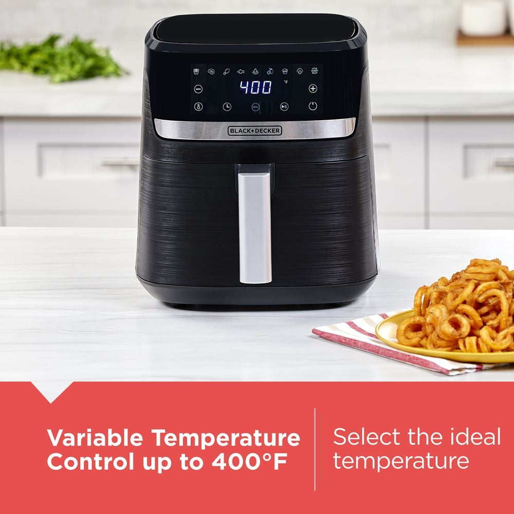 8-in-1 Digital Air Fryer with Non-Stick Cooking Basket, 6-qt