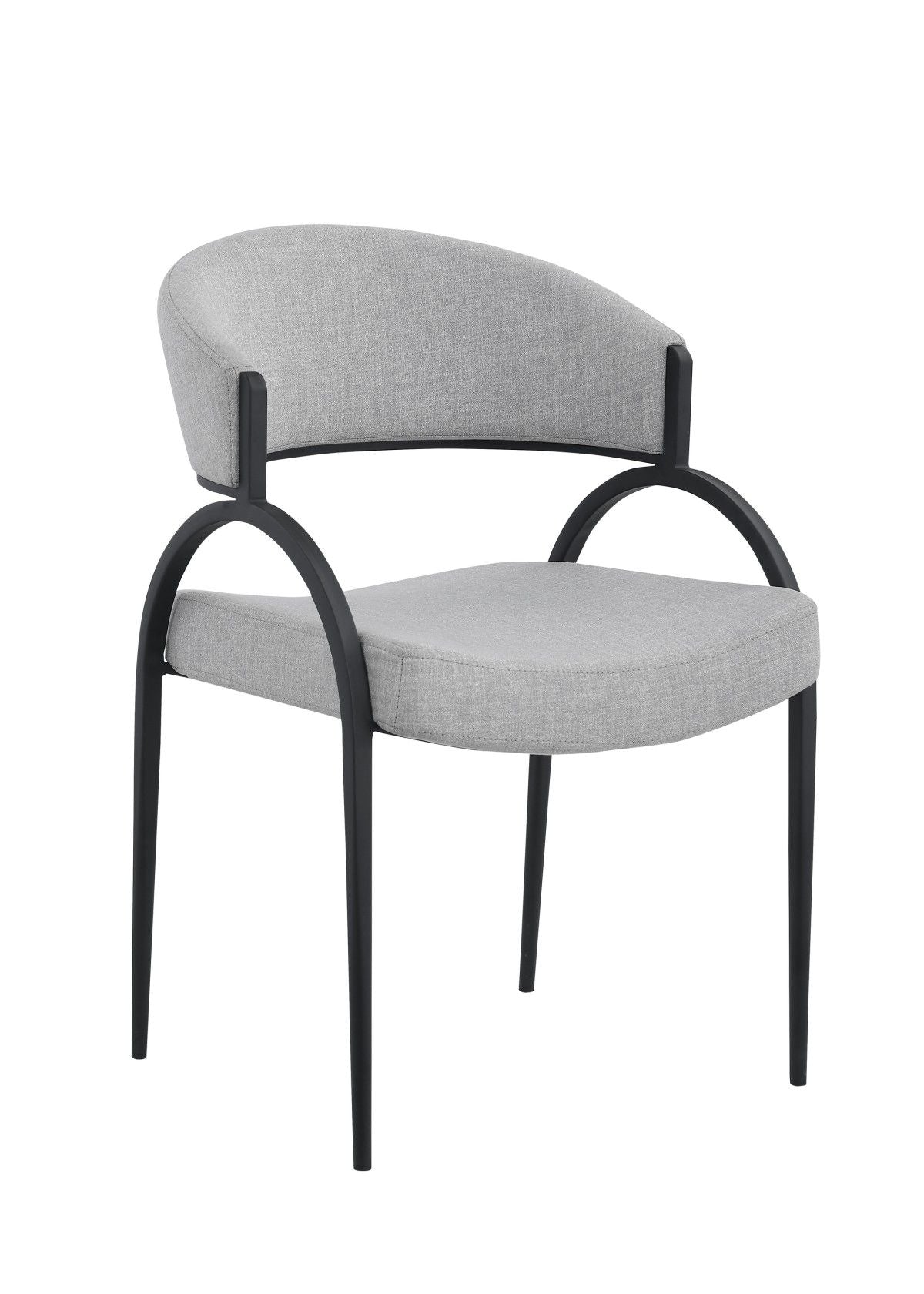 Alara Cream/Black Fabric Upholstered Dining Chair, 2-pc