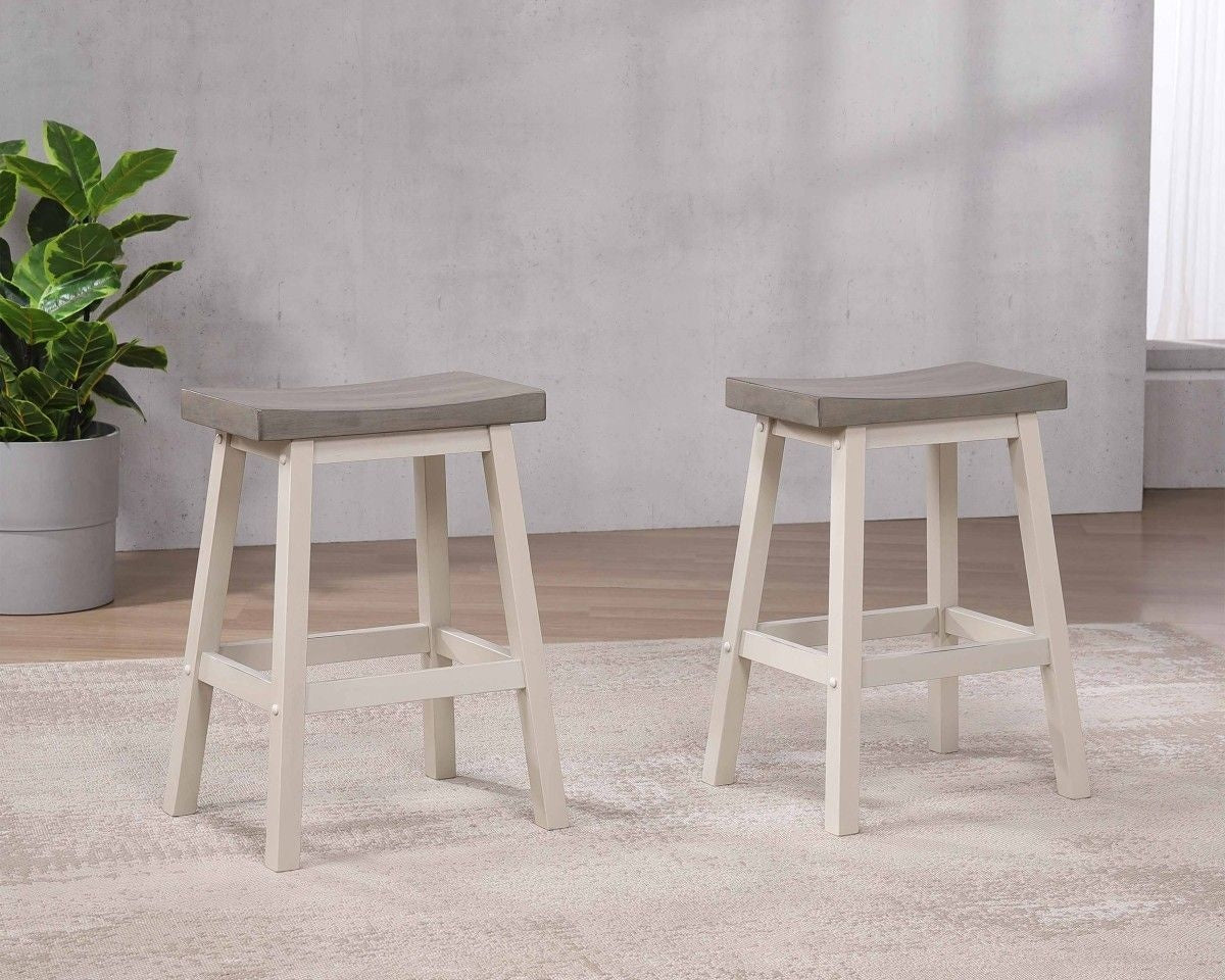 Asher Grey/White Backless Counter/Bar Stool, 2-pc