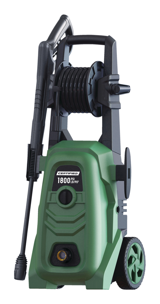 Certified 1800 PSI 1.4 GPM Corded Cold Water Wheeled Brushed Electric Pressure Washer with Foam Blaster