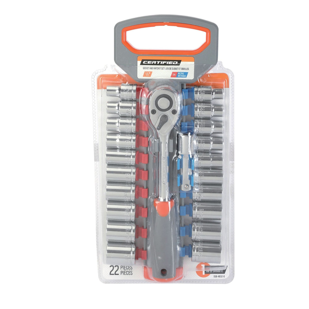 Certified 22 Piece 1/2" Drive Socket Set