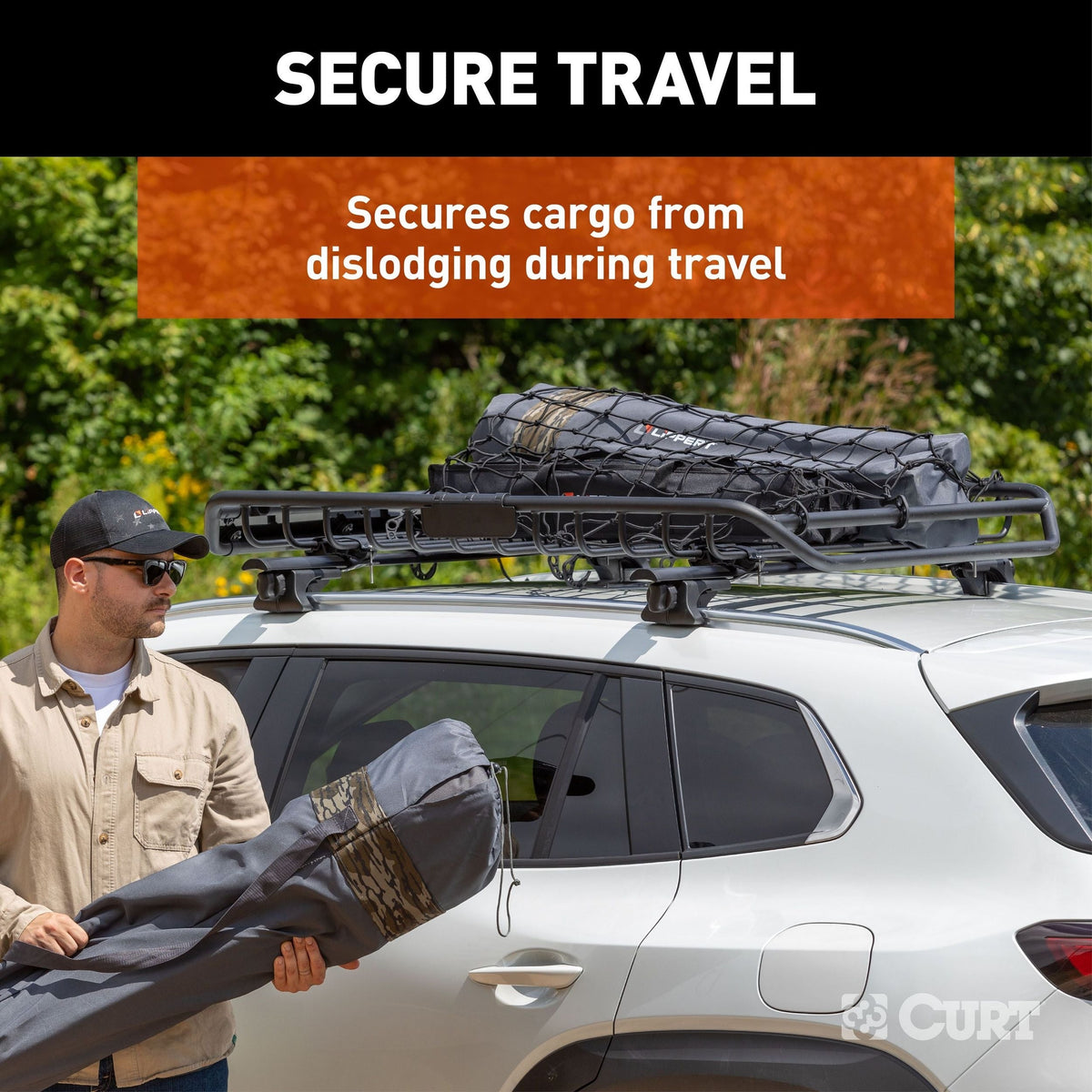 18218 Elastic Cargo Net with Hooks for Roof Basket, 44 x 36-in