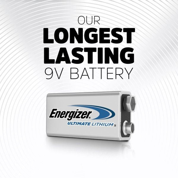 2-pk 9V / 9 Volt Lithium Batteries, EZ Turn Lock, PowerSeal
