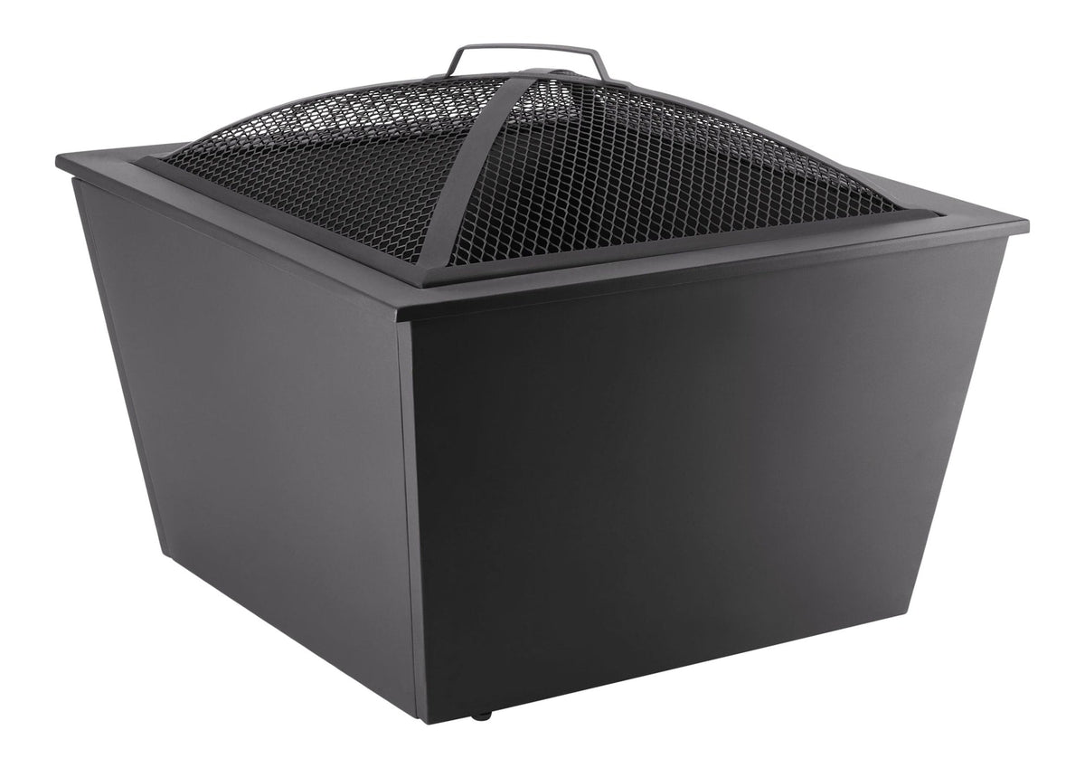 Lyall Square Outdoor Wood Firepit, 20-in, Black