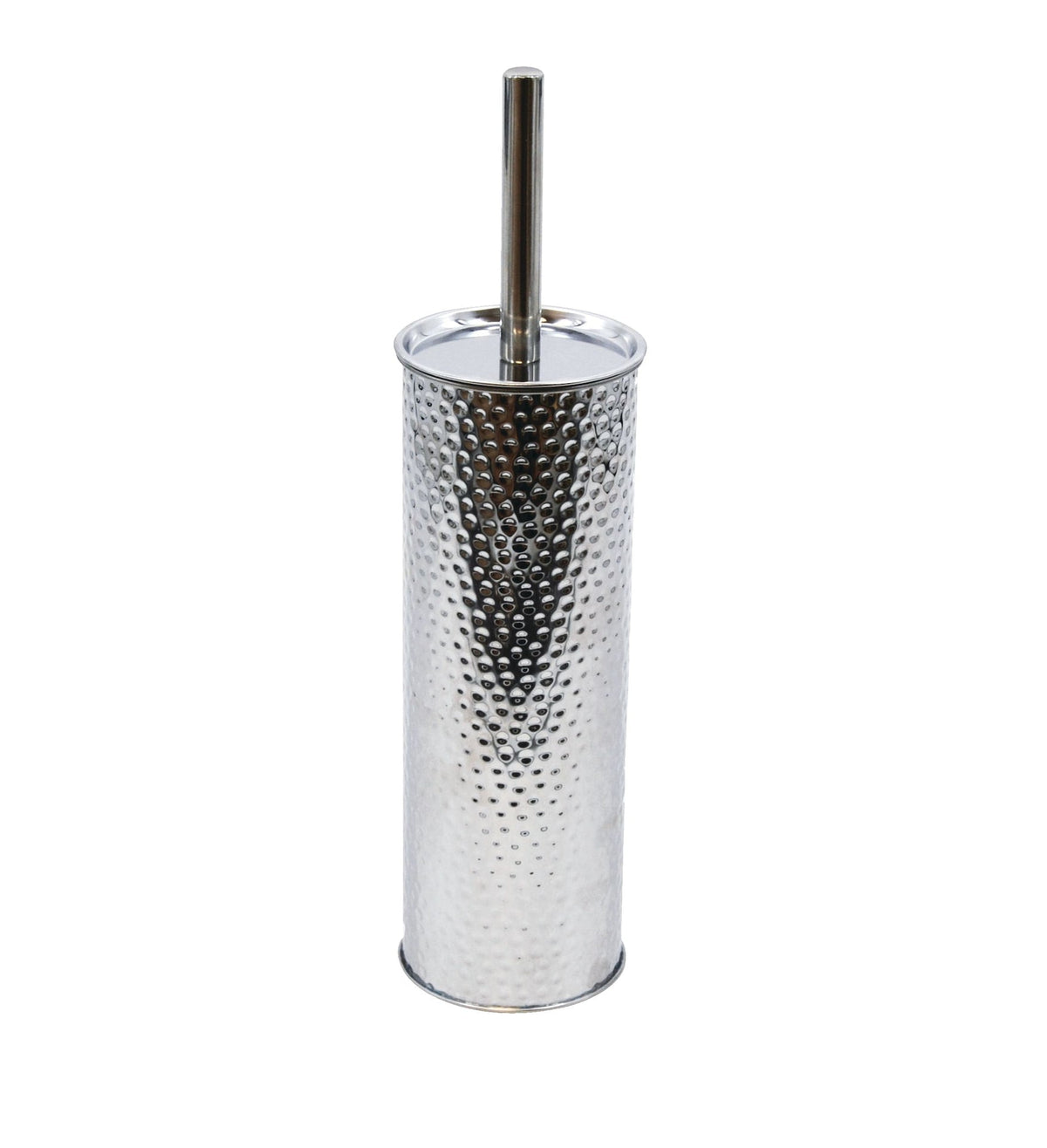 Stainless Steel Compact Long Reach Toilet Brush, Hammered Finish