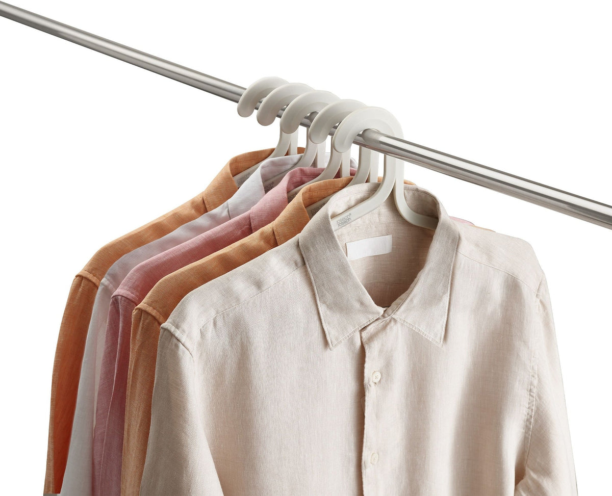 Orderly Anti-Tangle Anti-Slip Garment Hangers, Ecru, 5-pk
