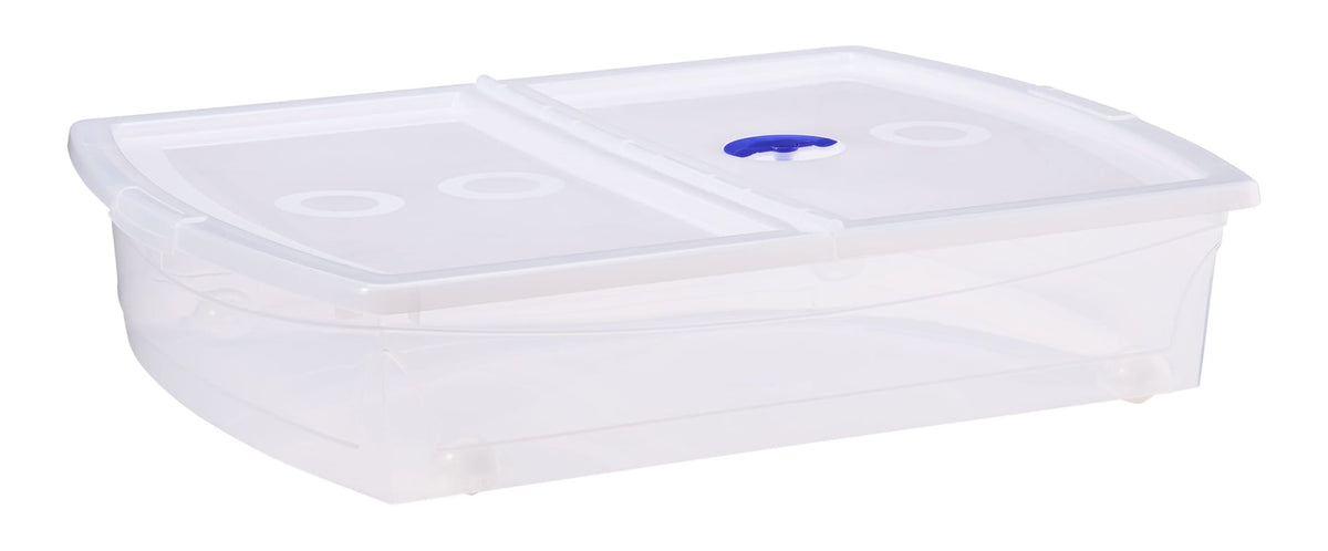 Shallow Under-the-Bed Storage Tote with Wheels