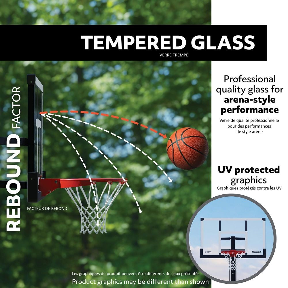 Lifetime Mommoth Bolt Down Basketball Hoop with 60-in Tempered Glass