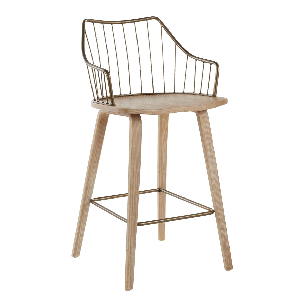 Winston Fixed-Height Counter Stool, Wood, 26-in