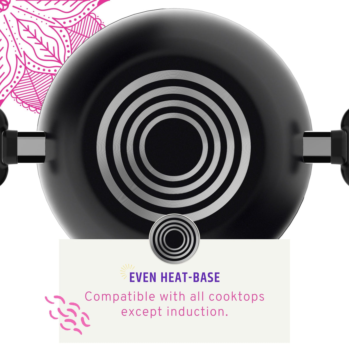 5.6qt Non-Stick Karahi with lid 30cm 12in