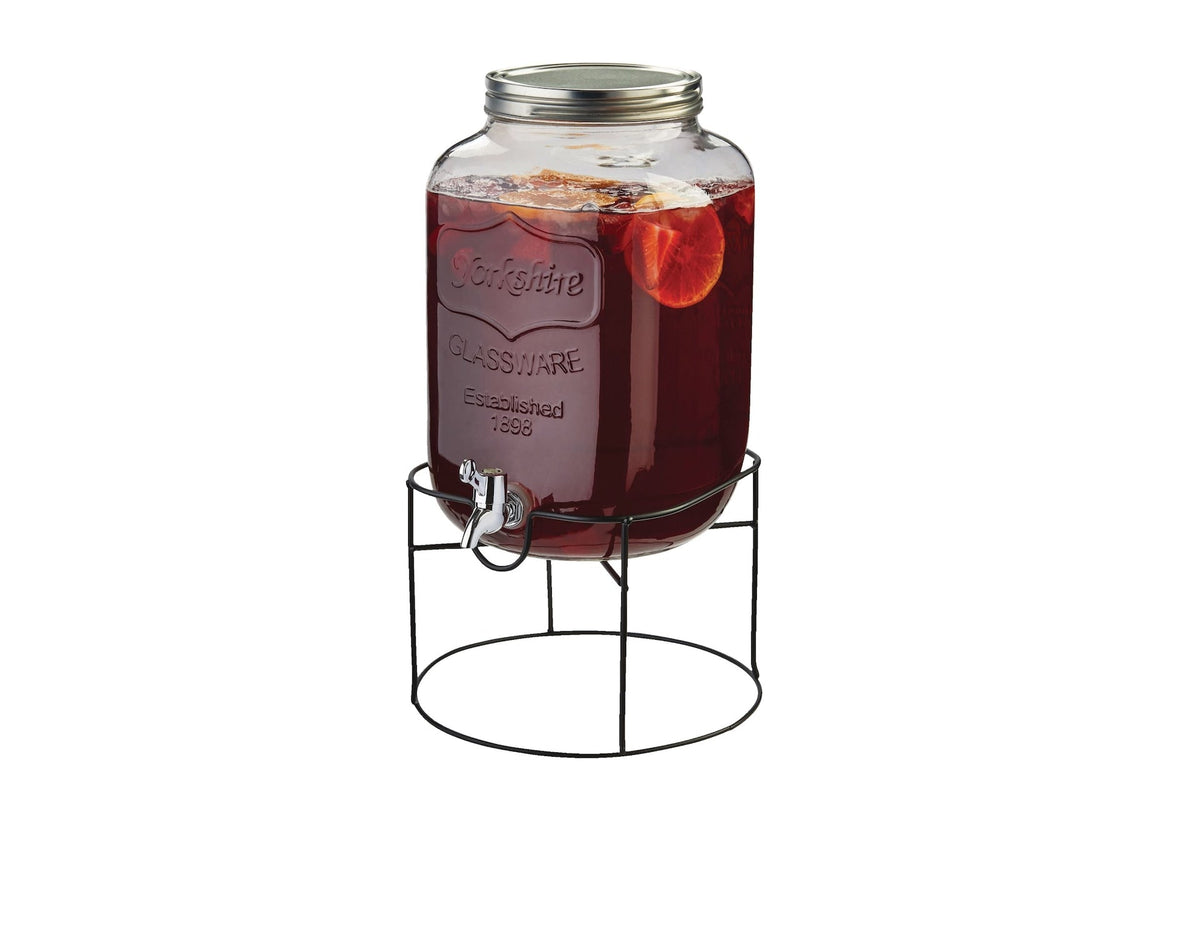 Mason Glass Jar Reusable Dispenser, 8L, Clear, with Stand, Clear, 8-L