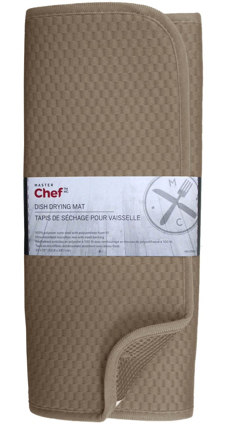 Microfiber Dish Drying Mat, Reversible, 15-in x 20-in, Mushroom