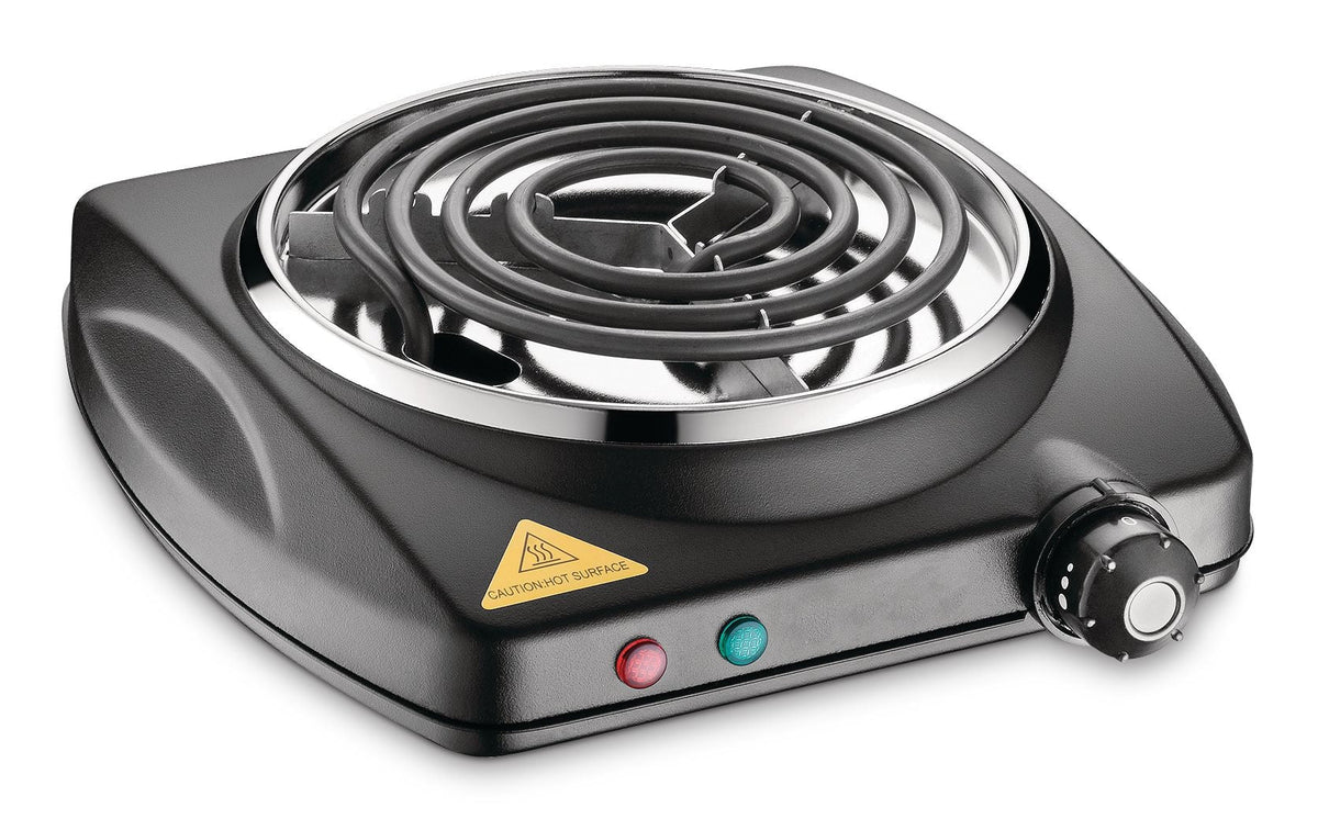 Single Burner Hot Plate, Black, 1000W