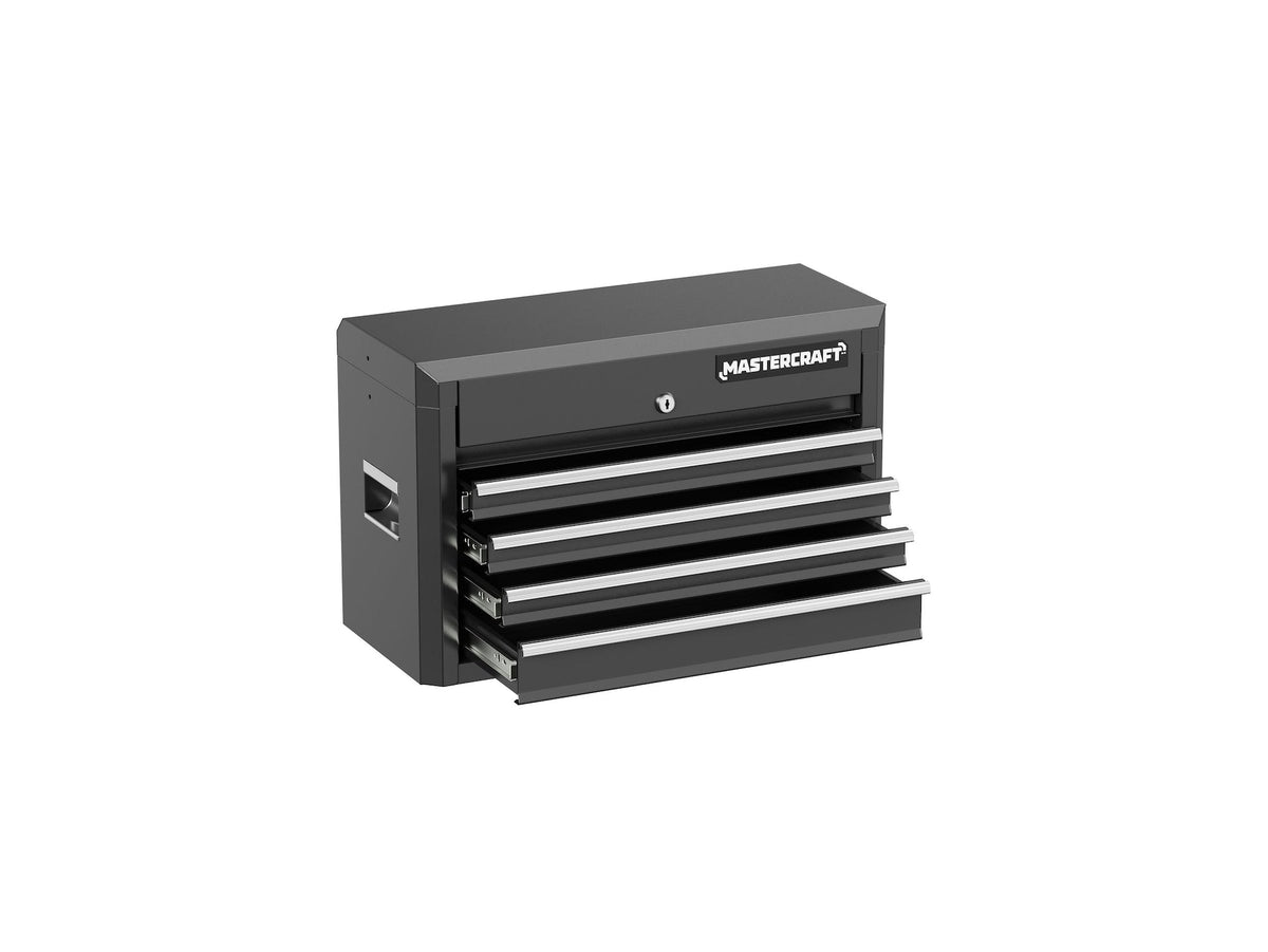 4-Drawer Tool Storage Chest with Liners, Black, 24-in