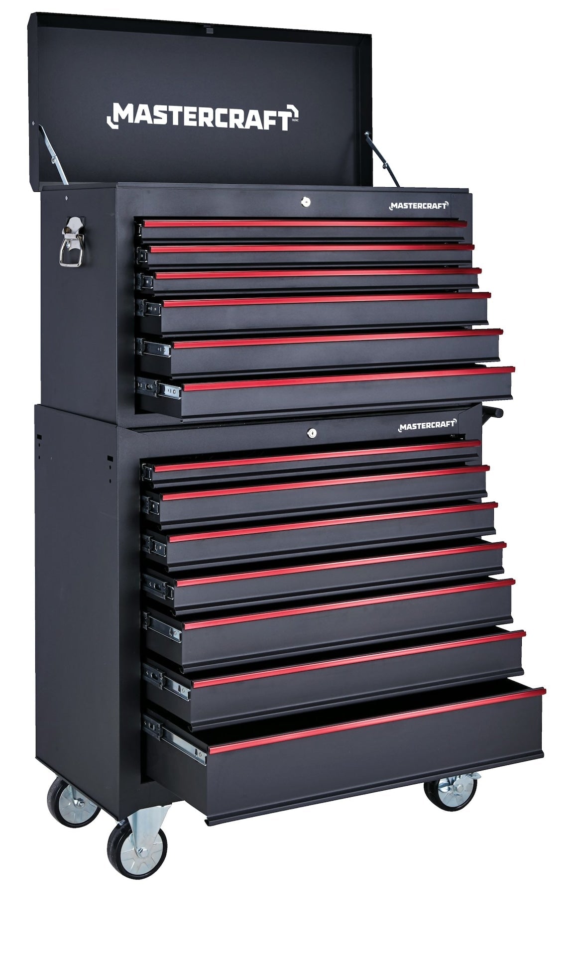 Rolling Tool Storage Cabinet with 7 Drawers, Black, 36-in