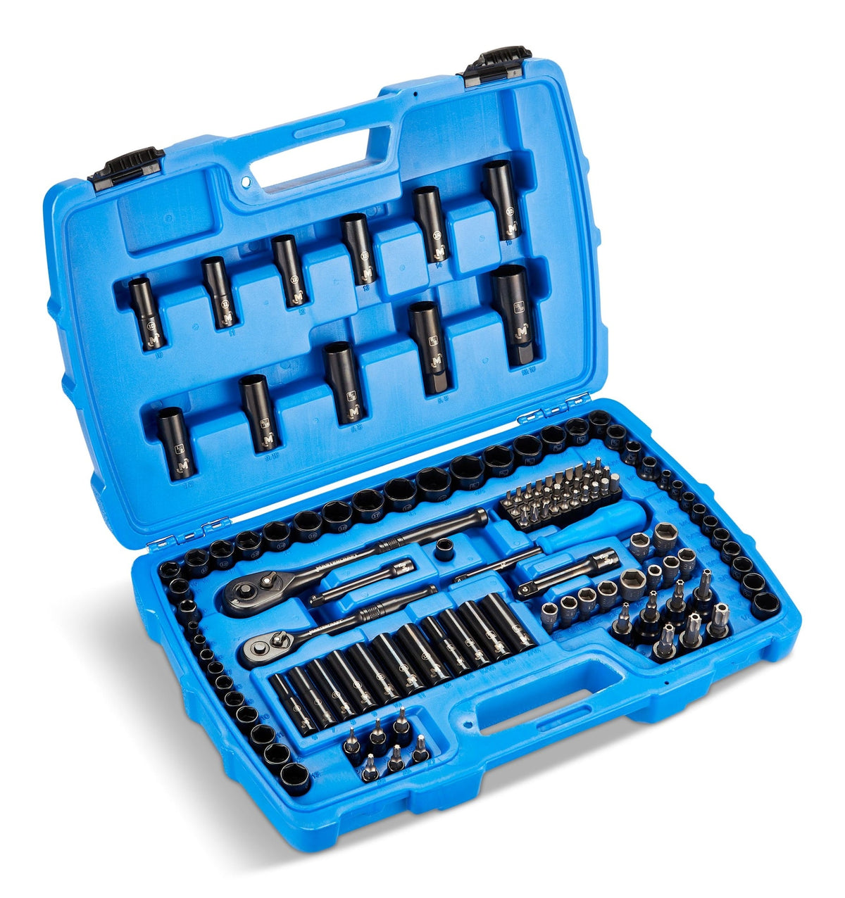 Socket Set, 122-pc, SAE/Metric, CRV, Black Steel Finish