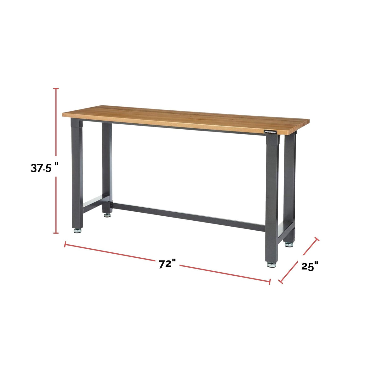 Wooden Top Work Bench, 72 x 24 x 37.5-in