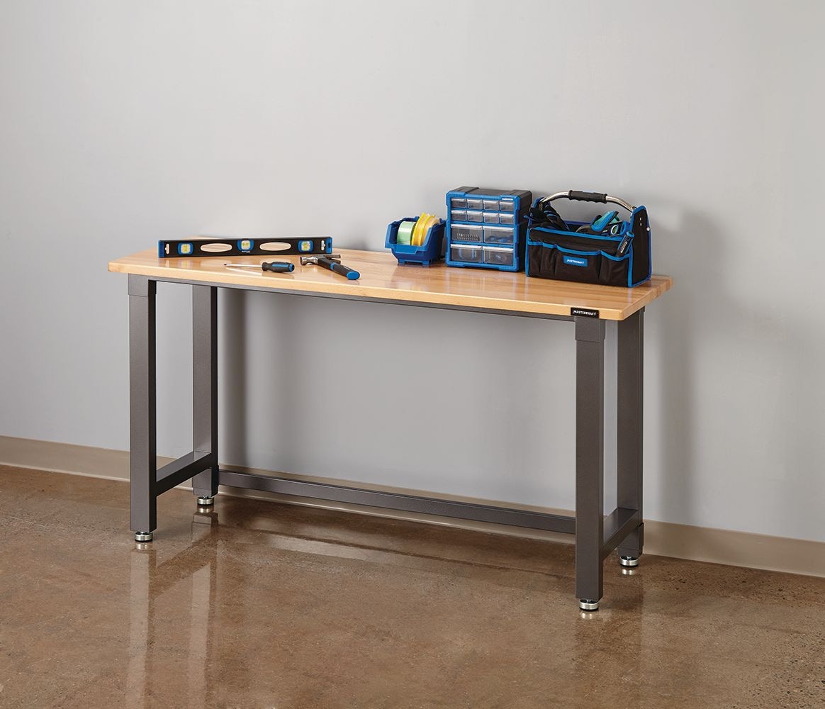 Wooden Top Work Bench, 72 x 24 x 37.5-in
