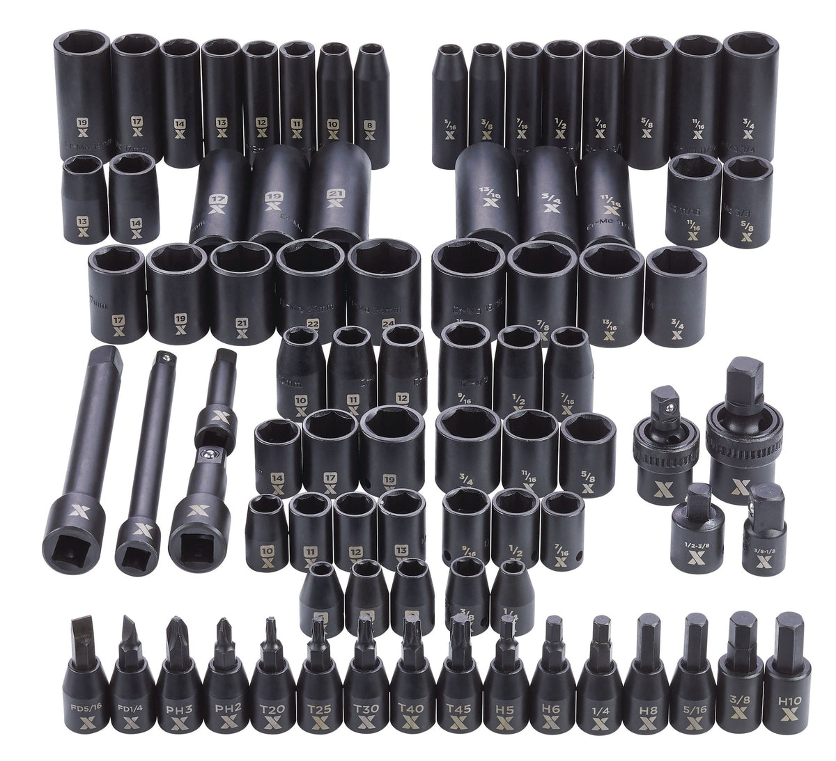 MAXIMUM 3/8-in & 1/2-in Drive Professional Grade Impact Socket Set, 83-pc, CRMO