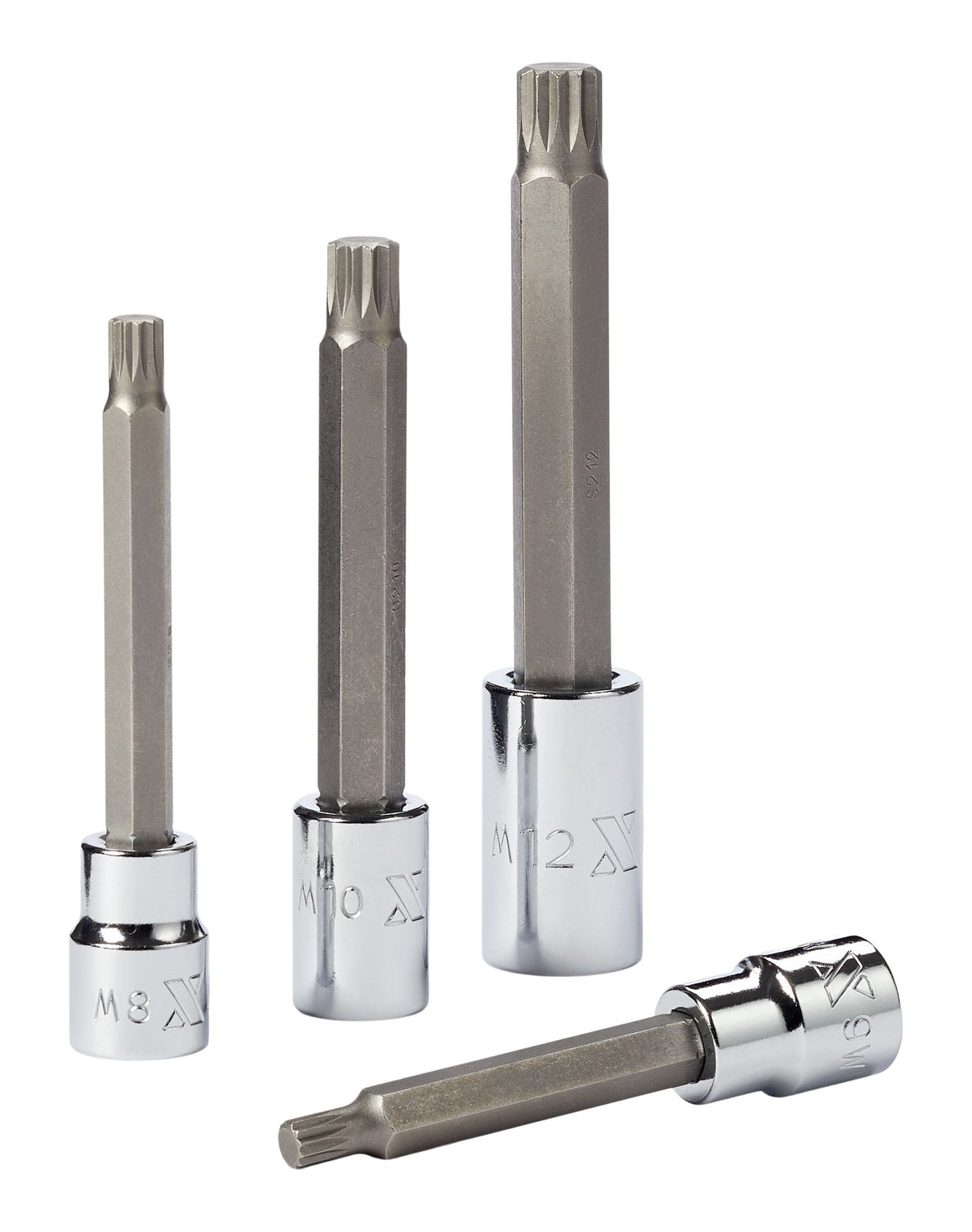 MAXIMUM Extra Long Shank Triple Square Bit Socket Set, 4-pc