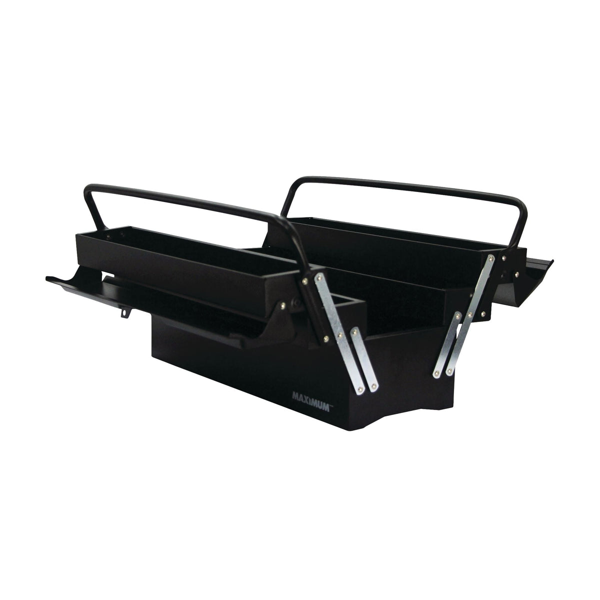 MAXIMUM Portable 5-Tray Cantilever Tool Box, Black, 21-in