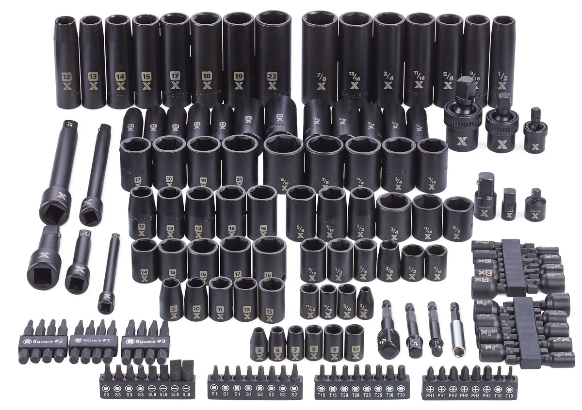MAXIMUM Professional Grade Impact Socket Set, 150-pc, SAE / Metric, CRMO