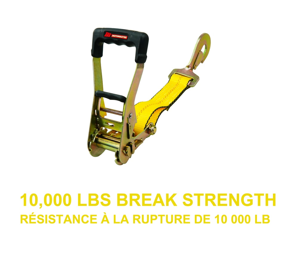 10,000-lb Commercial Ratchet Tie Down Straps, with Snap Hook, 2-in x 8-ft
