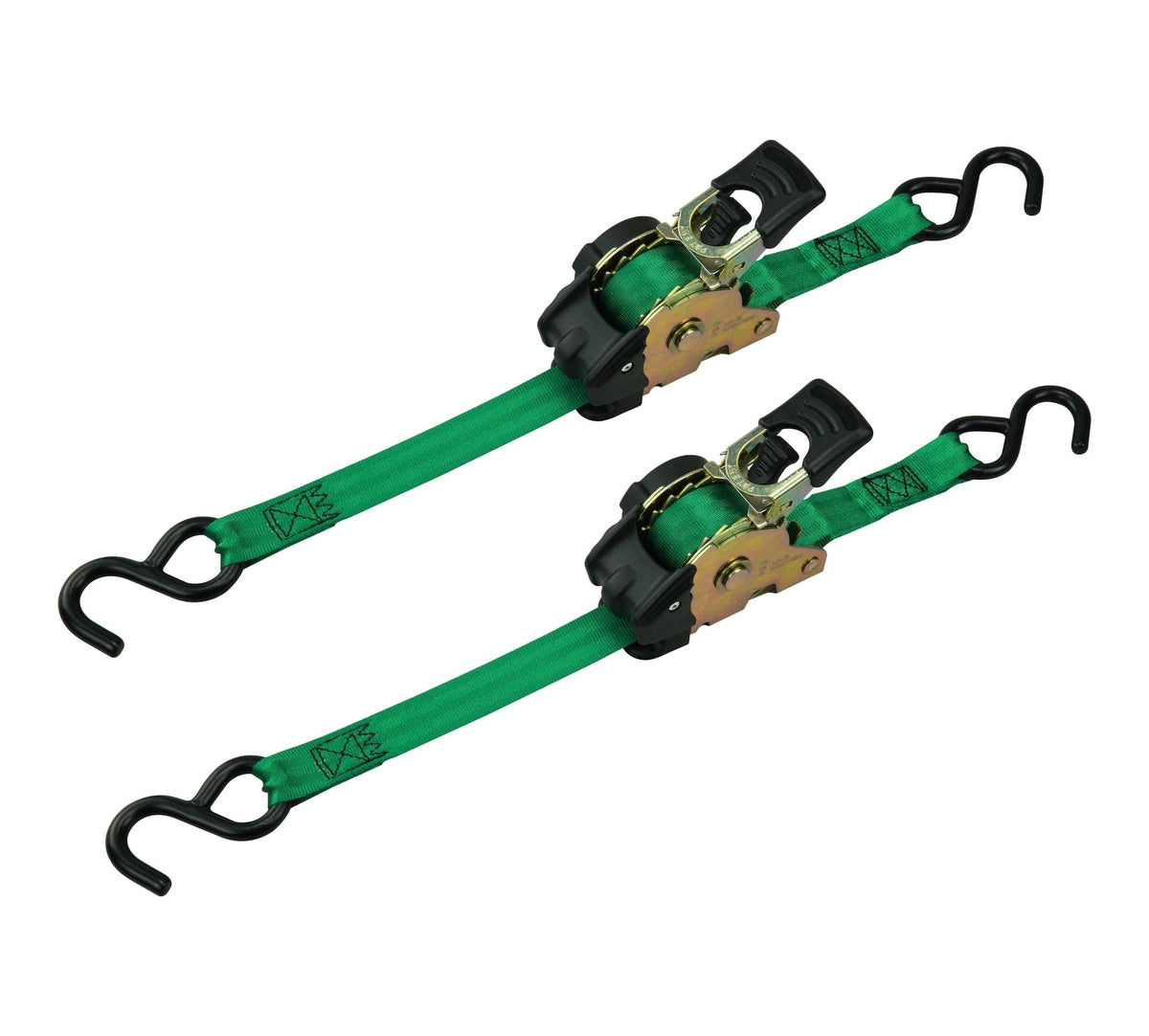 1,200-lb Retractable Ratchet Tie Down Straps, 1-in x 10-ft (2.54 cm x 3 m), 2-pk