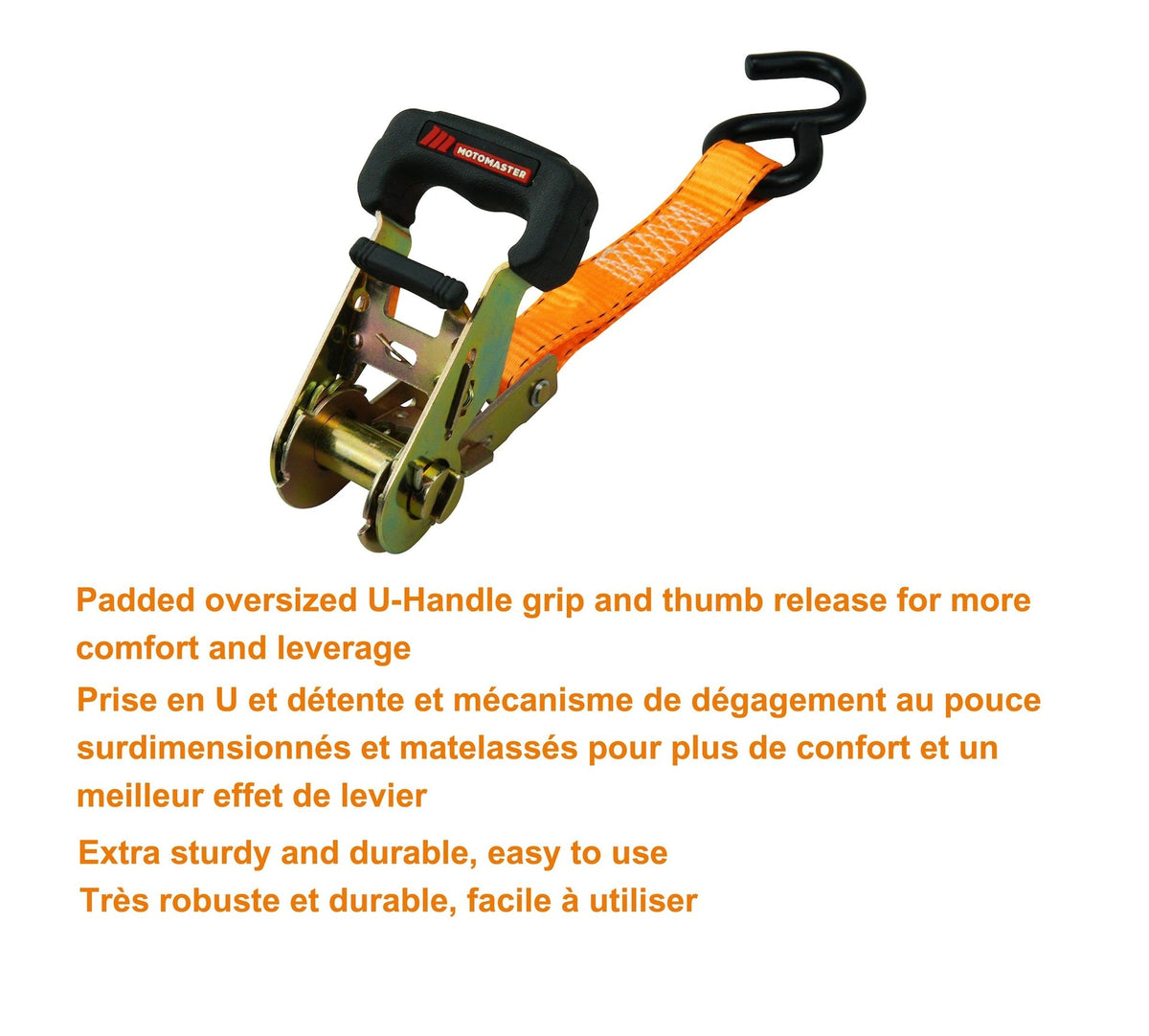 3,000-lb Ratchet Tie Down Straps, with Power Grip Padded Handles, 1-in x 10-ft, 4-pk