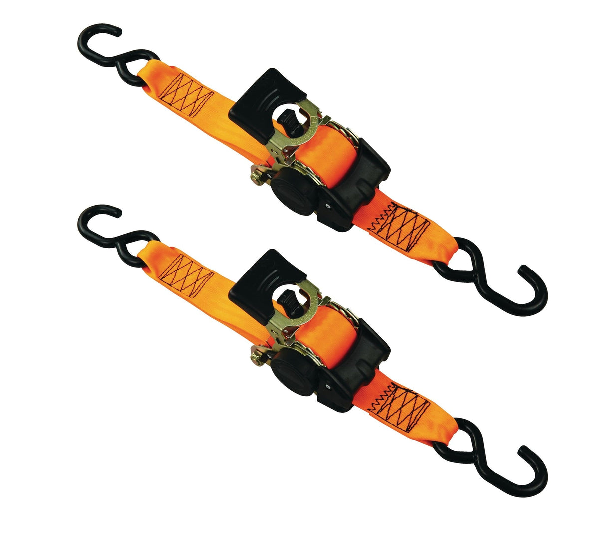 3,300-lb Retractable Heavy-Duty Ratchet Tie Down Straps, 2-in x 10-ft, 2-pk