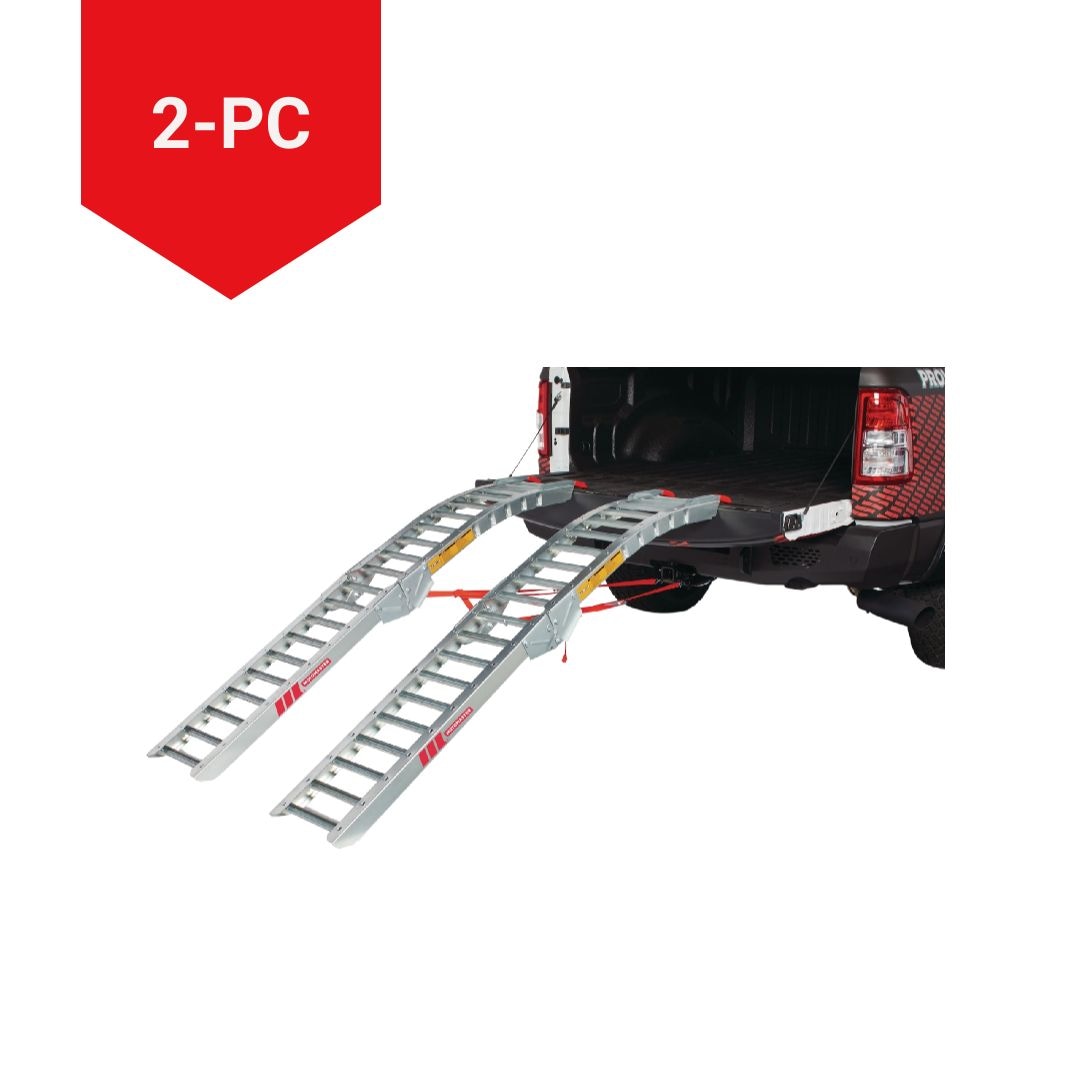 Steel Rung Folding Arched Loading Ramps Pair, Easy-To-Use, 84-in, 2-pc