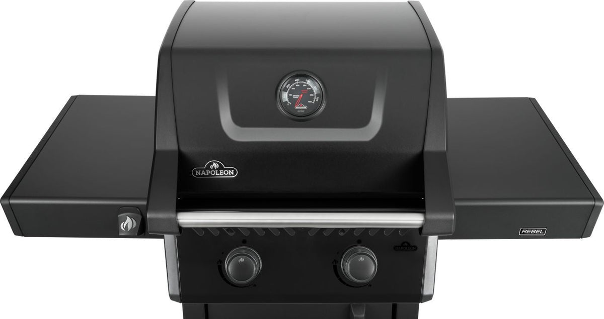 Rebel 365 2-Burner LP Gas BBQ, Matte Black
