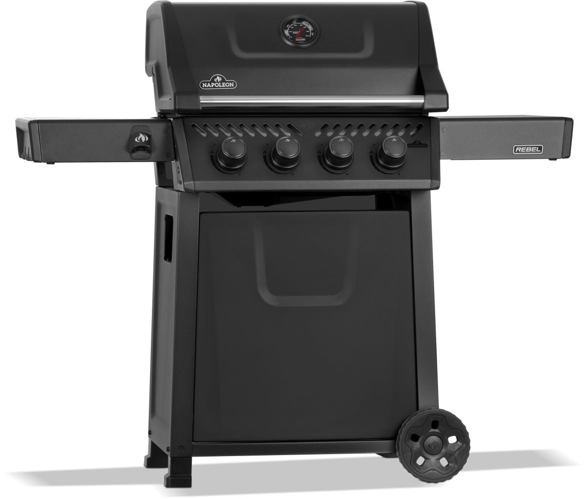 Rebel 425 4-Burner LP Gas BBQ, Matte Black