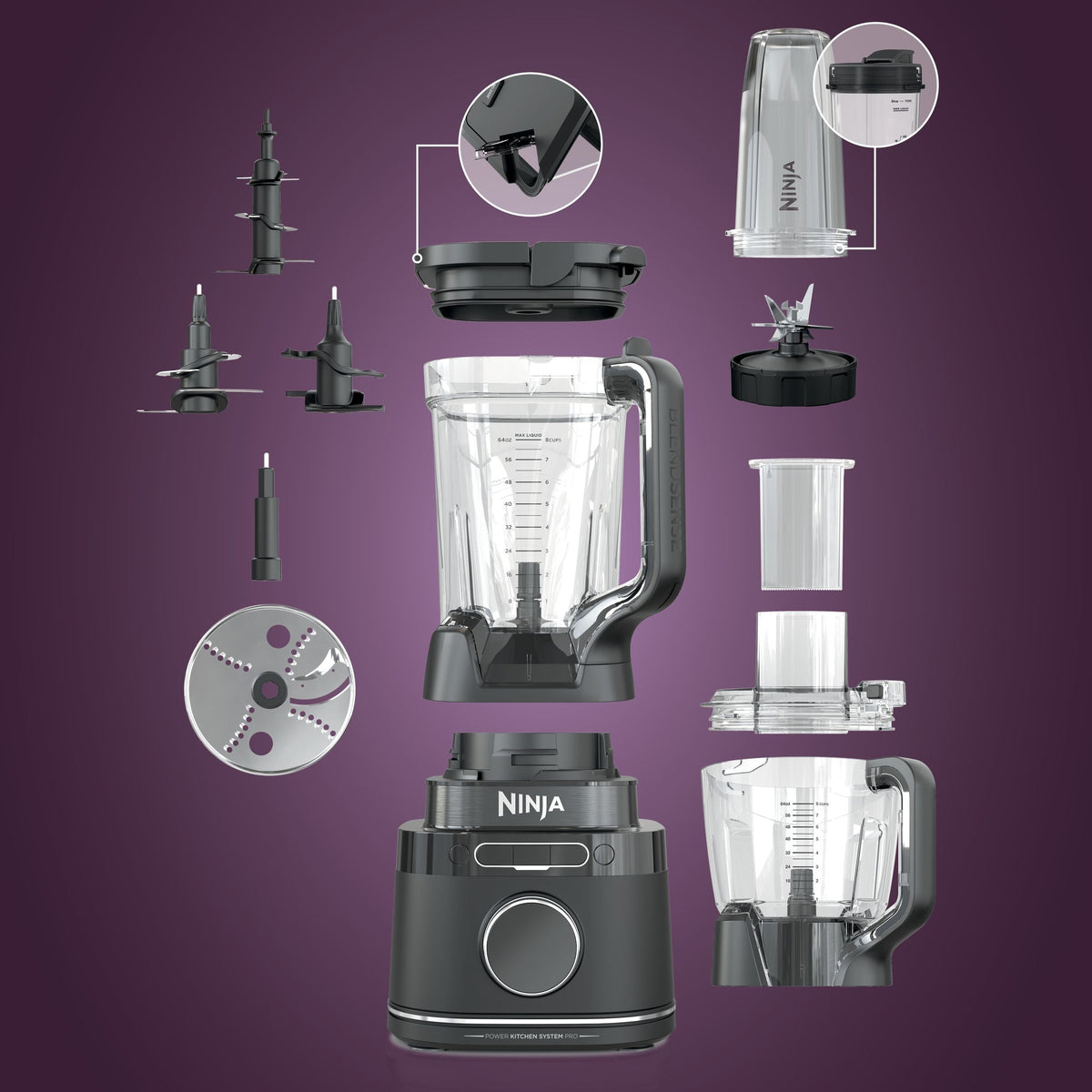 Ninja Kitchen System Power Blender & Food Processor, 10 Pre-set Programs, 1800W