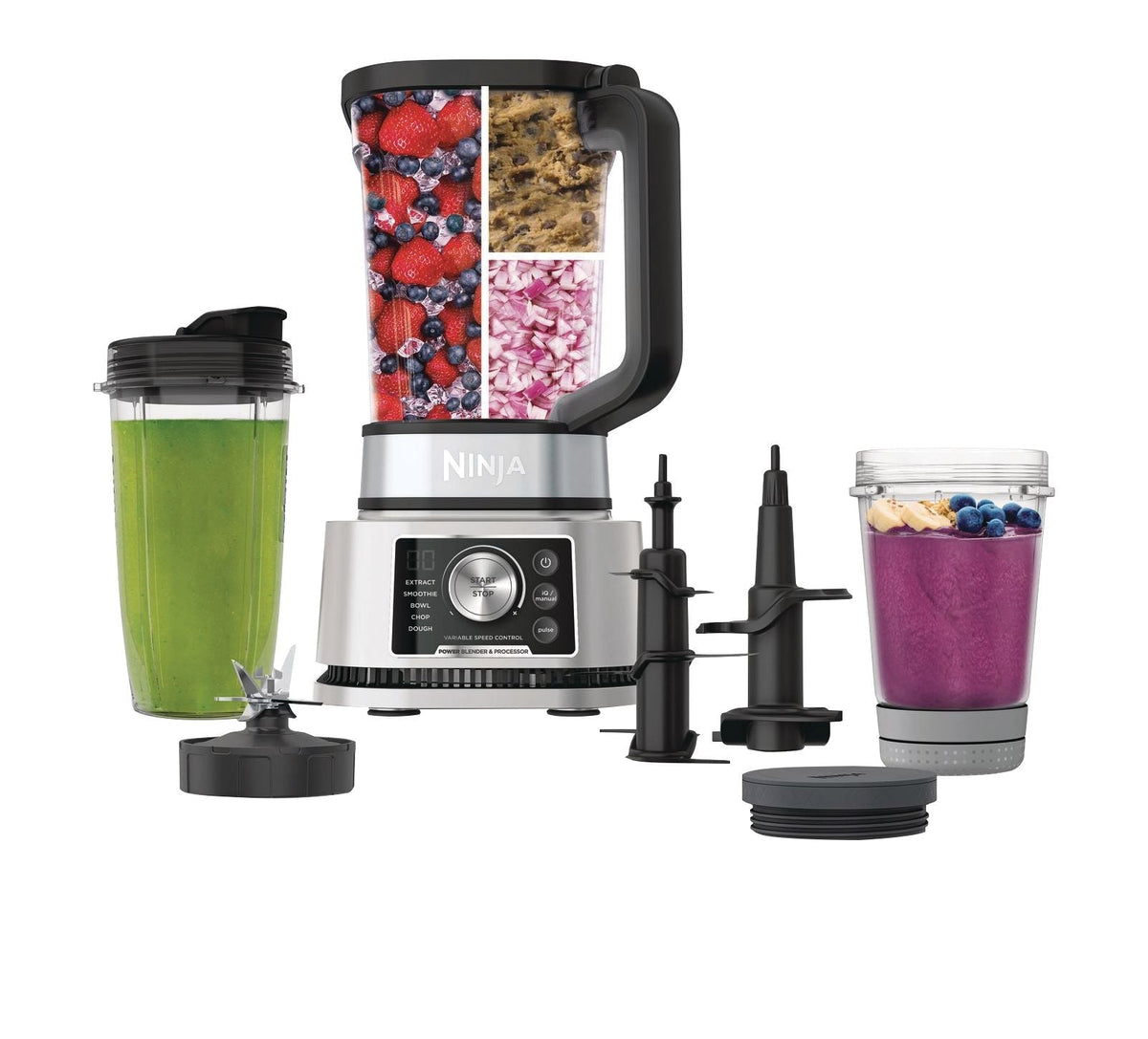 Ninja Power Blender & Processor System with Smoothie Bowl Maker & Nutrient Extractor, Silver, 1400W