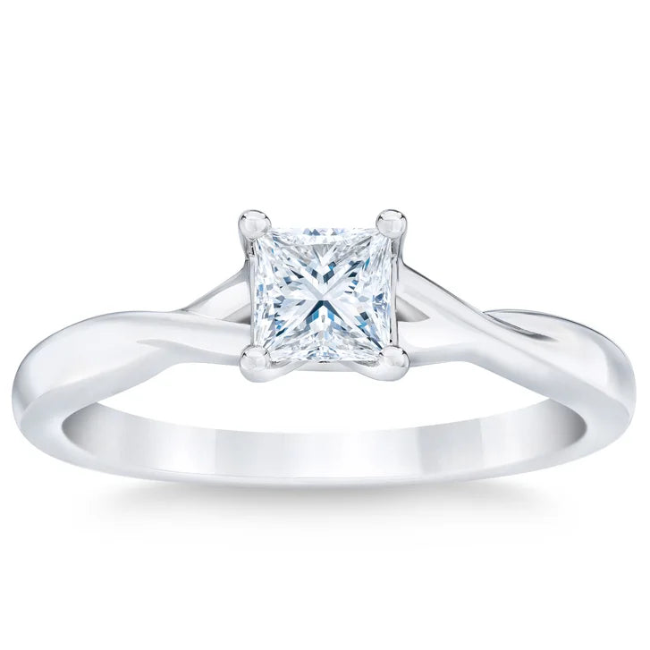 Princess Cut Diamond Solitaire Ring (0.50 ct)