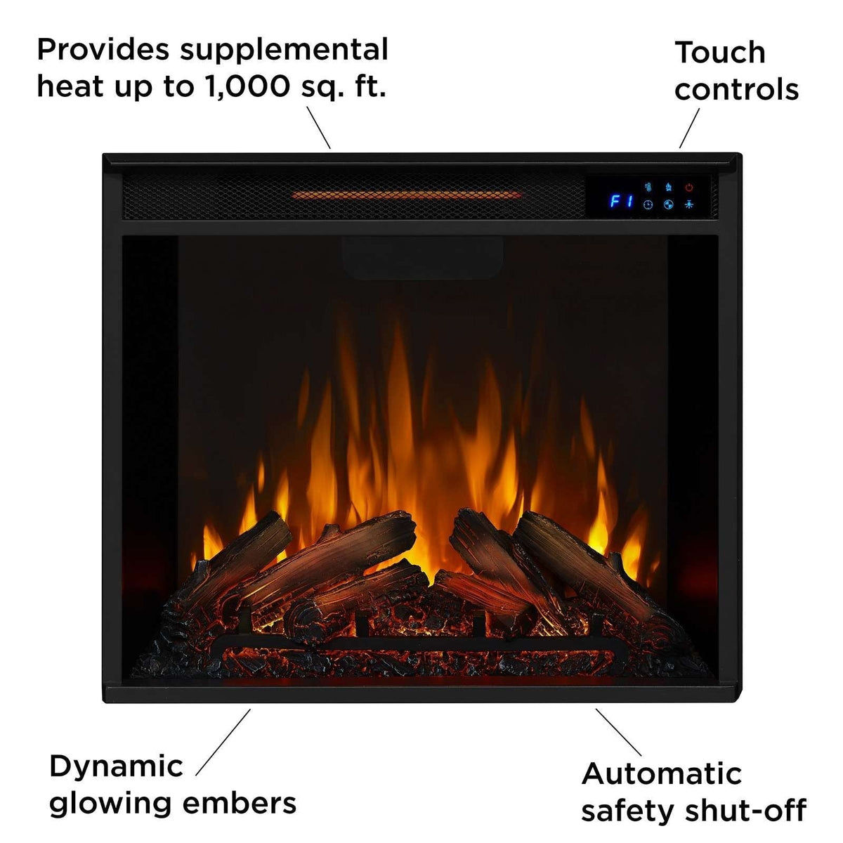 Valmont Media Indoor Electric Fireplace TV Stand, 74-in, 1500W, Includes Remote Control & Firebox, Dark Mahogany