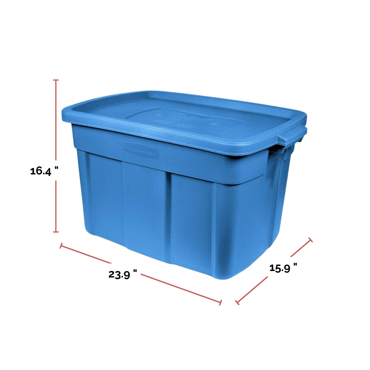 Roughneck Stackable Storage Box with Lid, 68-L, Blue