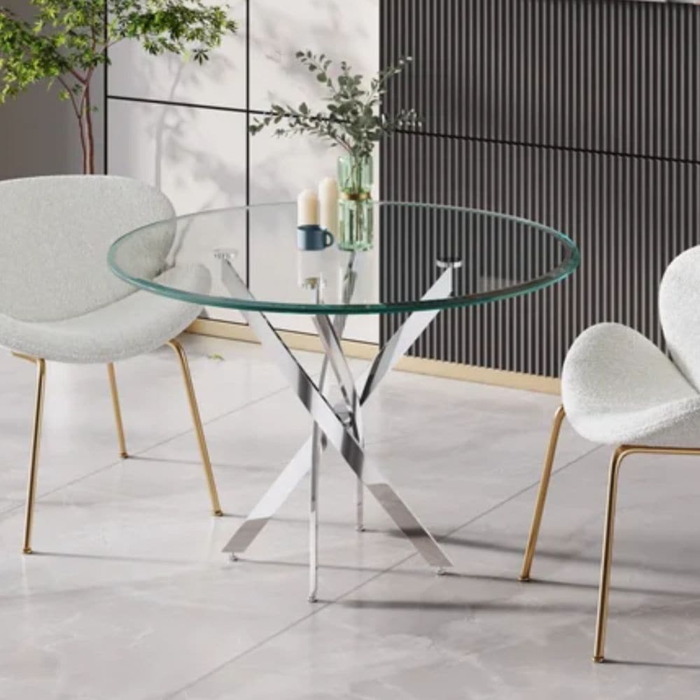 Star Glass Round Dining Table