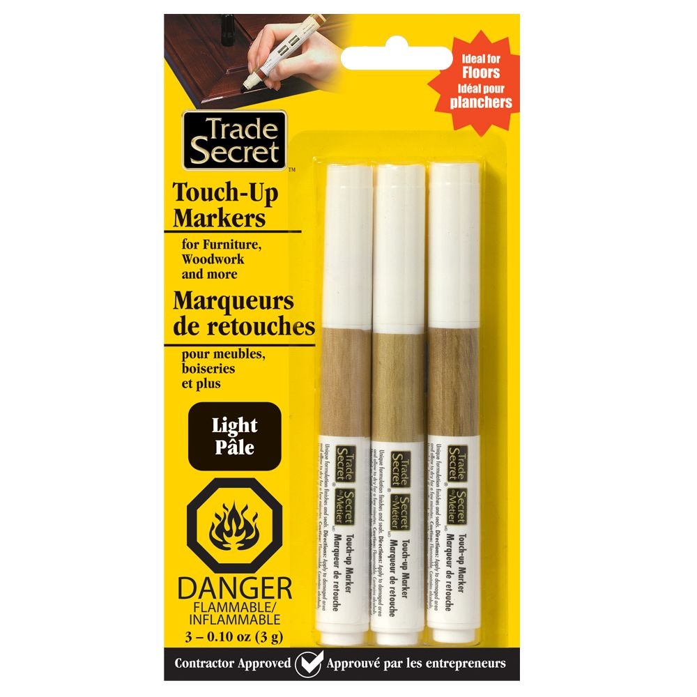 Light Touch Up Markers for Wood, Light Brown, 3-pk