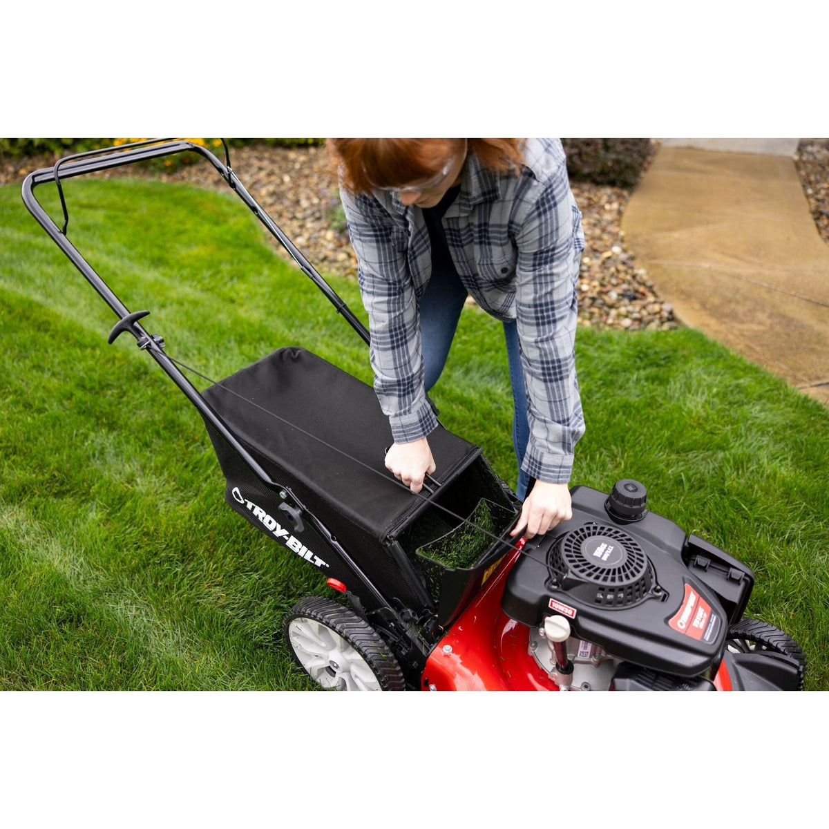 163cc Gas Commercial Push Lawn Mower, 21-in