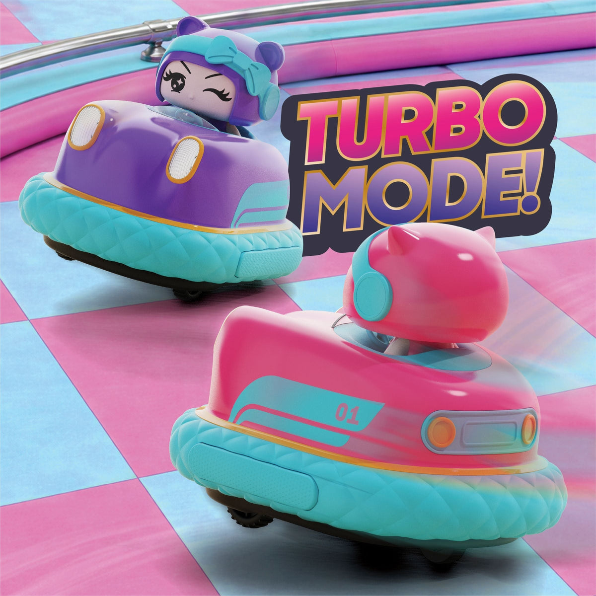 Turbo Twins Bumper Cars Pink