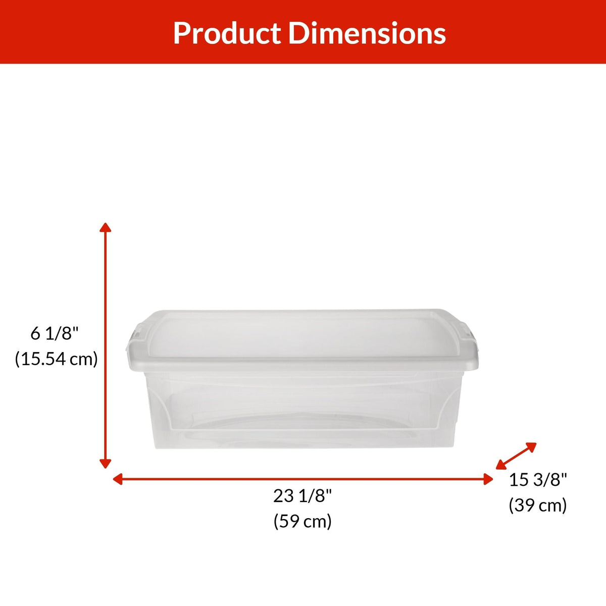type A Clarity Transparent Storage Box with Lid, 25-L