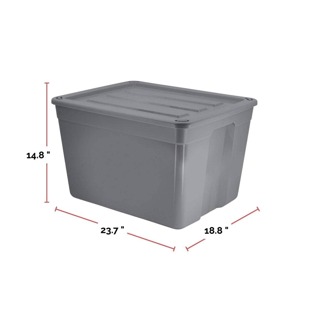 type A Solid Storage Tote with Wheels, 80-L