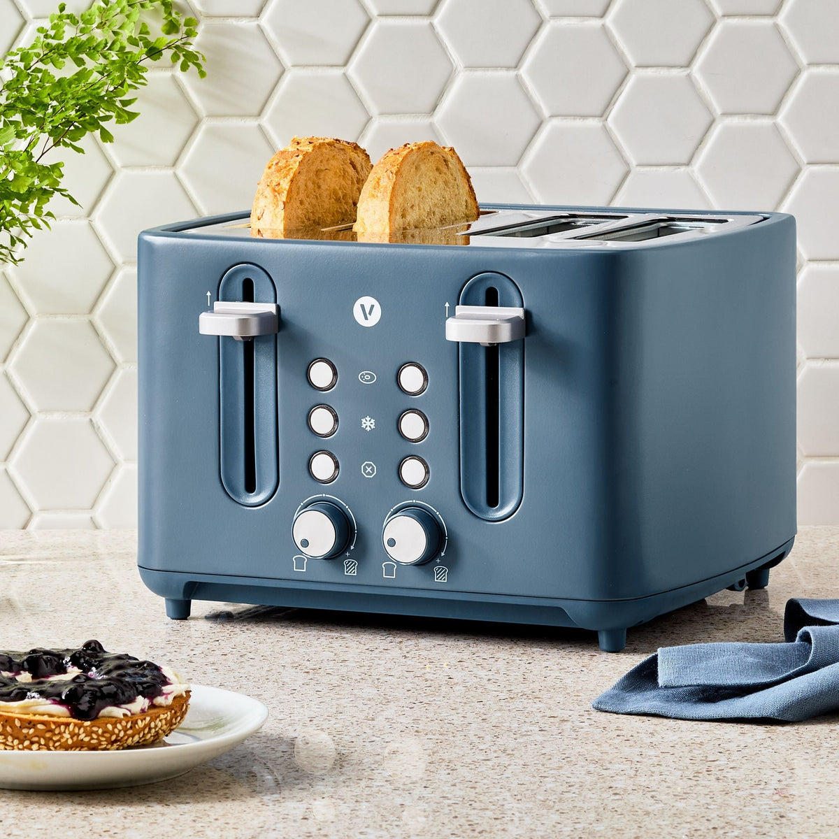 4-Slice Toaster with Extra-Wide Slots, Bluefin