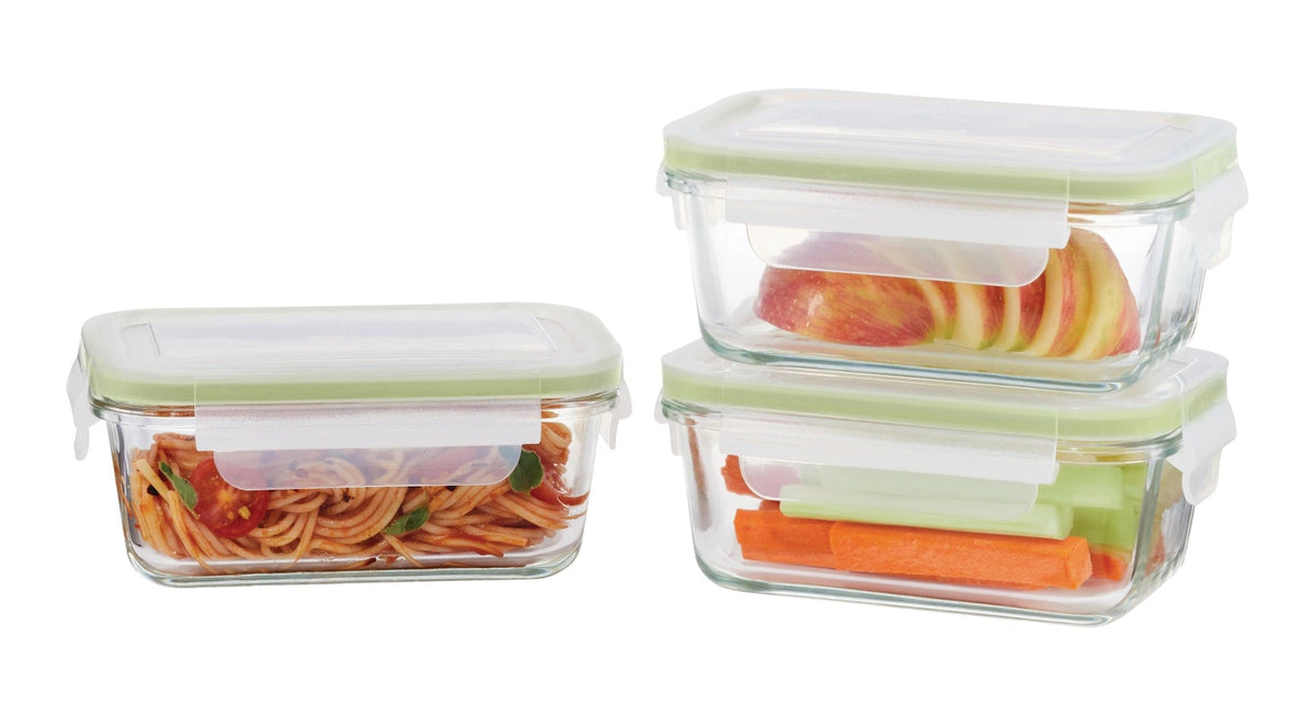 Glass Clip Leakproof Lid Food Storage Container, 485 mL, 3 Count
